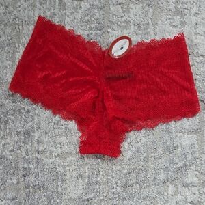 NWT Popsi Lingerie Red Lace Panties Size Large